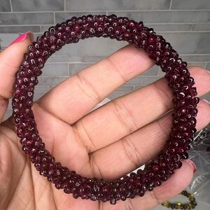 Elegant Garnet Beaded Bracelet